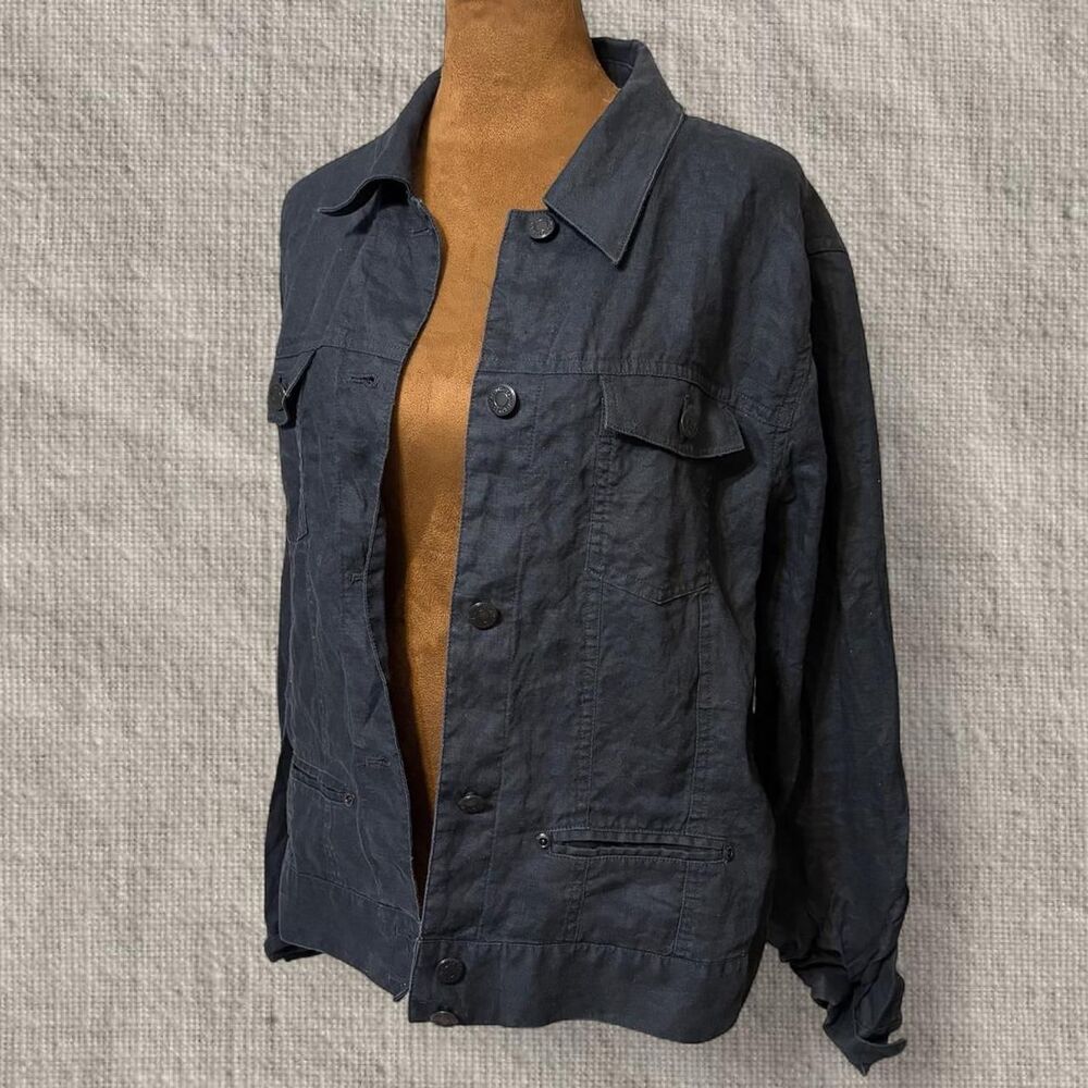 100% Linen Lightweight Travel Minimalist Lagenlook Summer Thin Jacket
